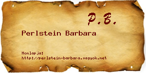 Perlstein Barbara névjegykártya